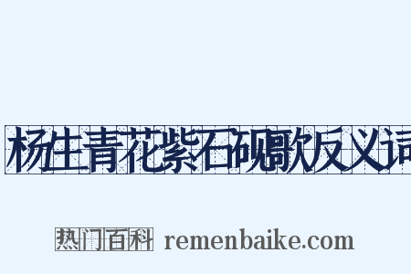 杨生青花紫石砚歌反义词是什么意思的图片